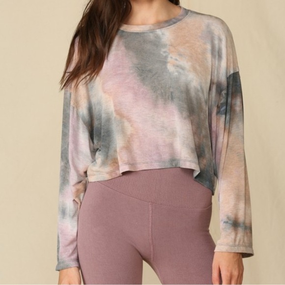 By Together Oversized Tie Dye Pullover | French Terry Crewneck Sweatshirt NWT L - Picture 1 of 11